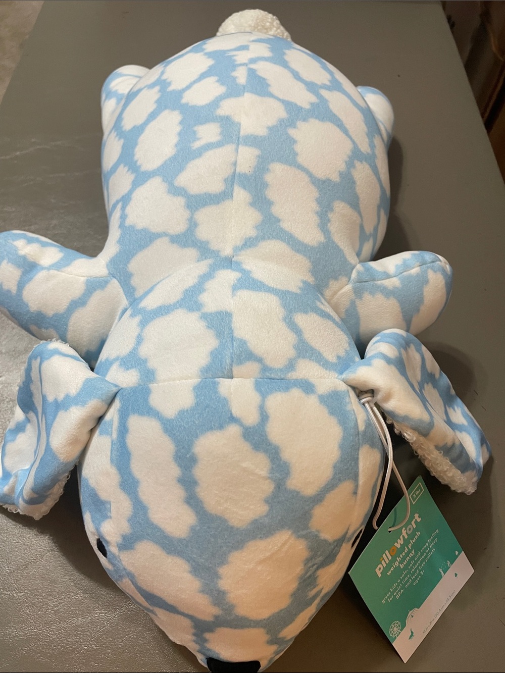 Pillowfort Blue & white  Cloud Plush weighted Bunny 3lbs of cuddles NWT